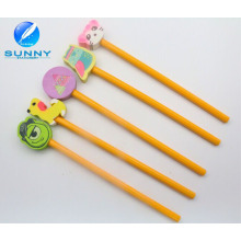 Woonden Pencil with Eraser Set, Pencil Hole Eraser for Promotion, Funny Animal Shape Eraser